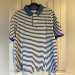 Southern Tide Blue and White Striped Polo Medium